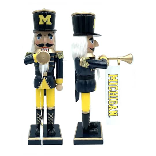 14" College Bugler Nutcracker By Santasworkshop in Michigan | 14.25" x 4" x 6.5" | Michaels®